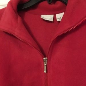 Kim Rogers Super Soft Red Autumn Jacket Long-Sleeves Medium Coat Zip-Up!